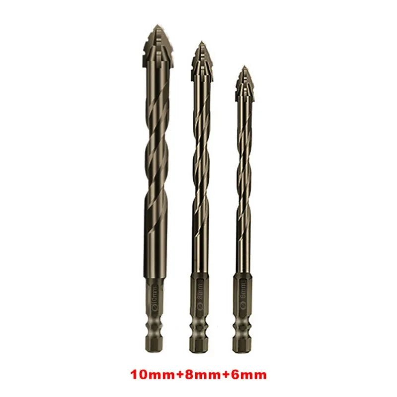 High-Four-edged serrated eccentric drill for dry drilling of ceramic tiles, glass, marble, concrete, stainless steel drill bits