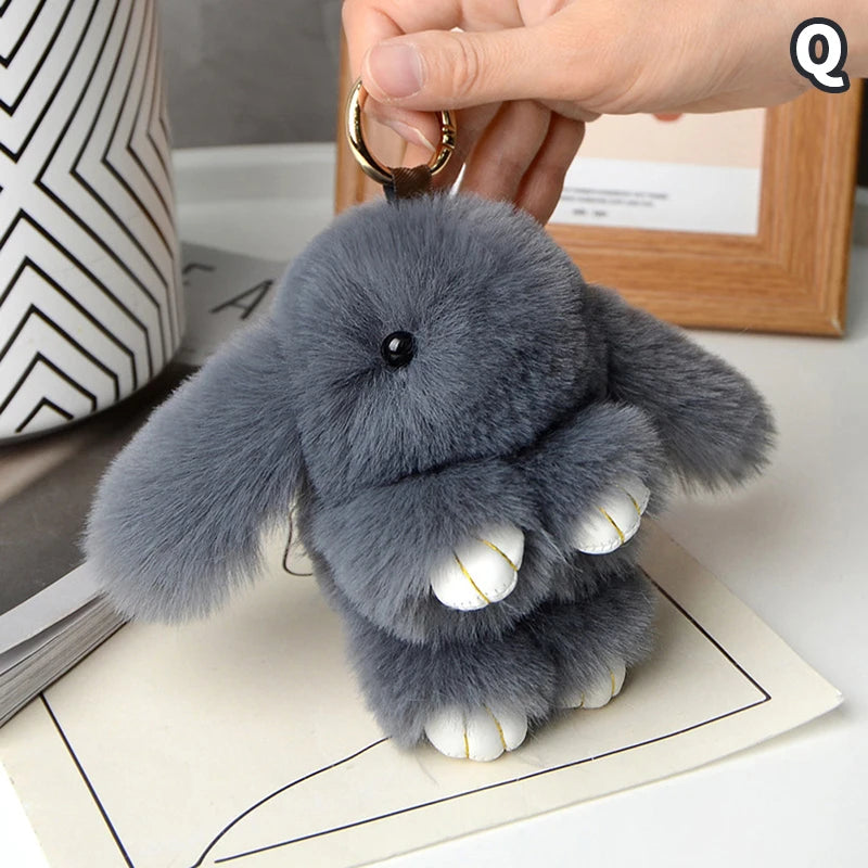Rabbit Fur Keychain
