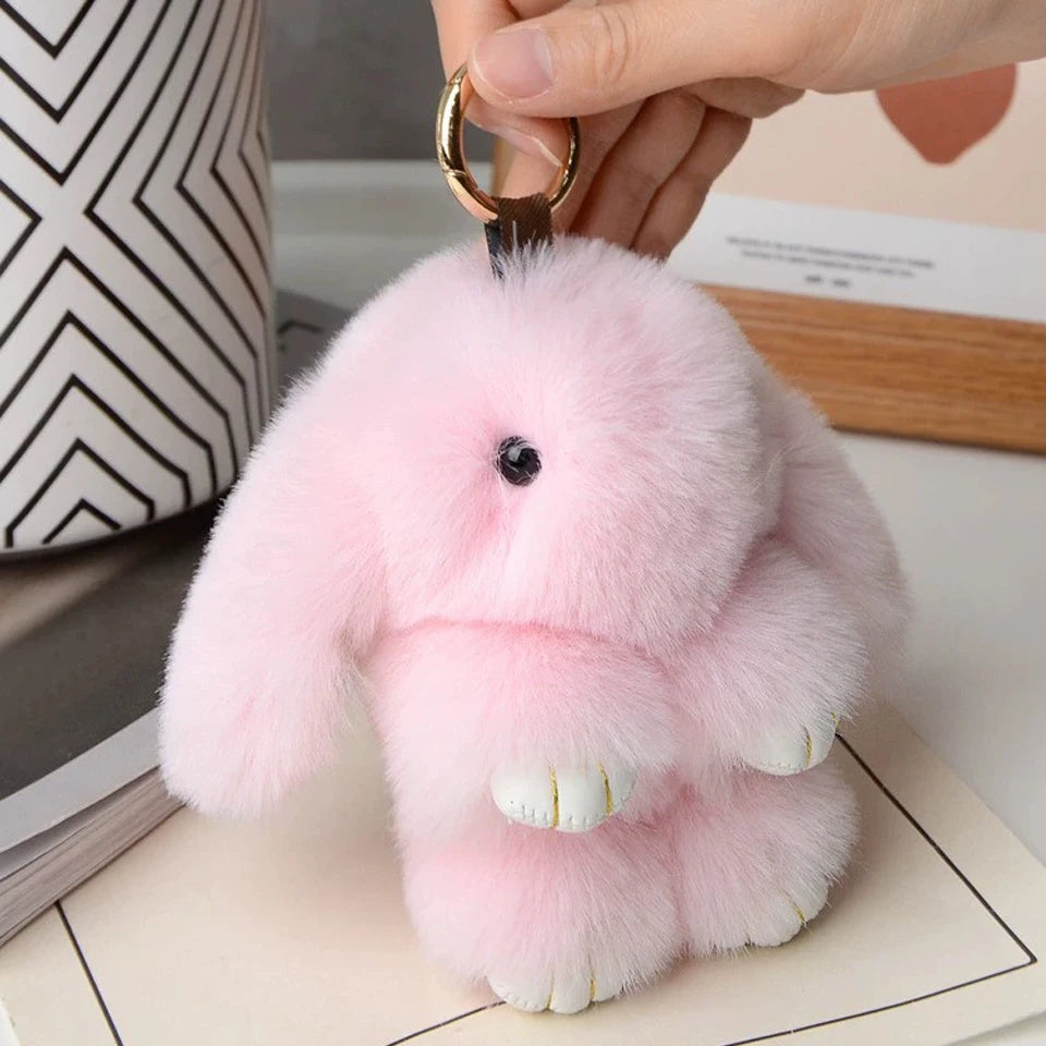 Rabbit Fur Keychain