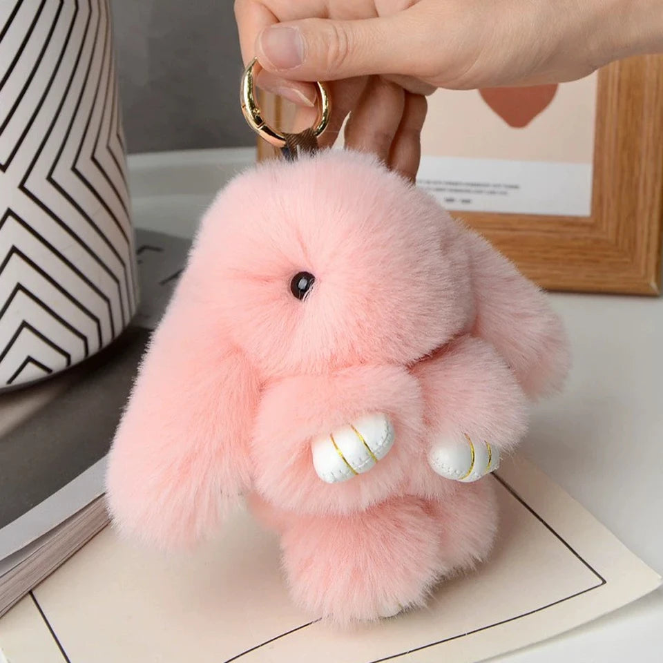 Rabbit Fur Keychain