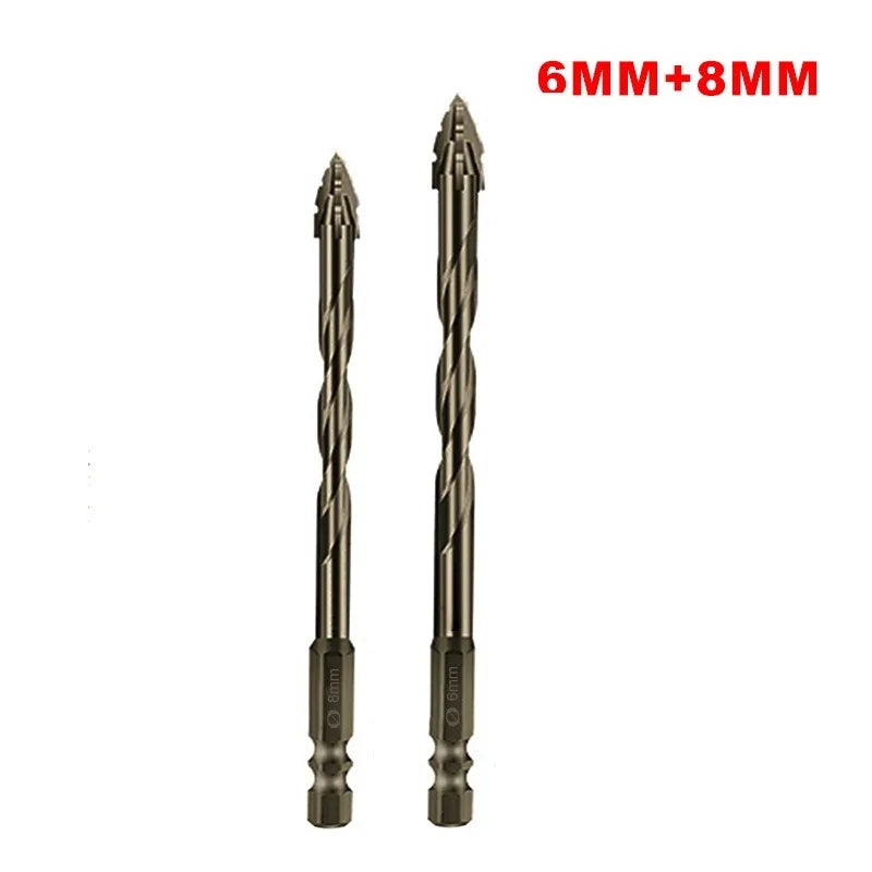 High-Four-edged serrated eccentric drill for dry drilling of ceramic tiles, glass, marble, concrete, stainless steel drill bits