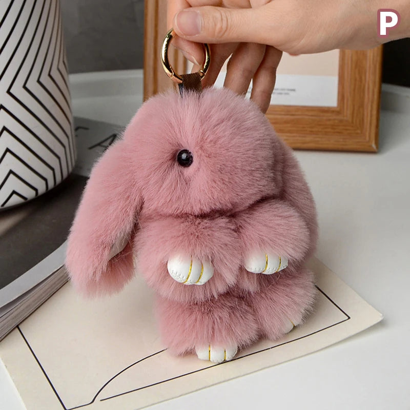 Rabbit Fur Keychain