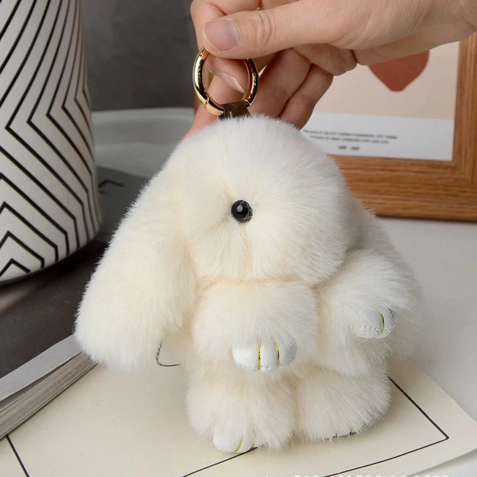Rabbit Fur Keychain