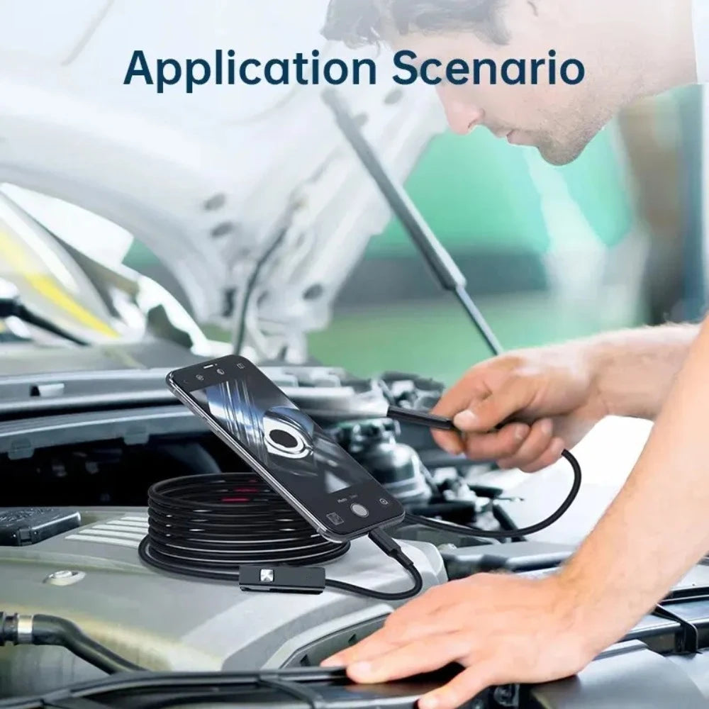 USB Endoscope for OTG Android Phone 5.5mm Borescope Inspection Snake Camera IP67 Waterproof with 6 LED Lights For Type C