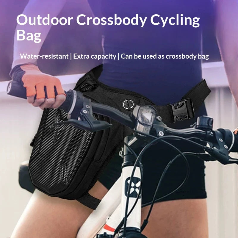 1PC Black Motorcycle Leg Bag Waterproof Rider Waist Bag Cycling Bike Crossbody Bag Motorcycle Equipment