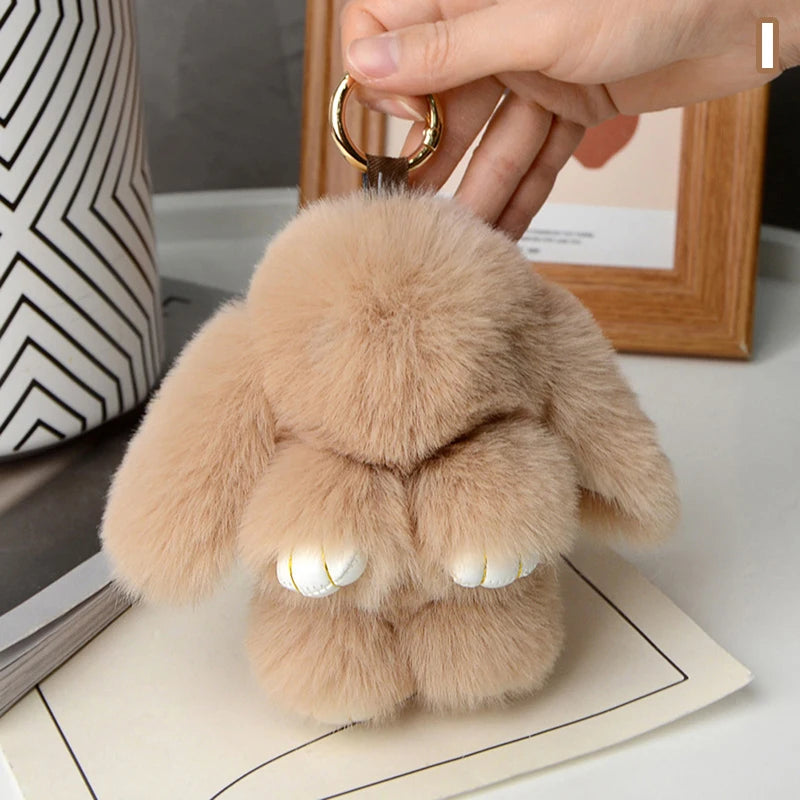Rabbit Fur Keychain
